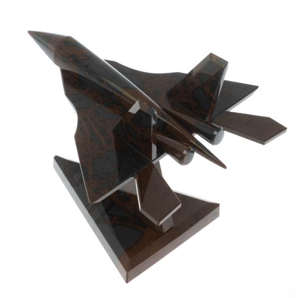 Сувенир &amp;quot;Самолет СУ - 57&amp;quot; из коричнево-серого обсидиана 128715
