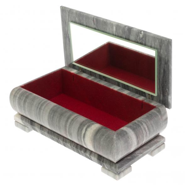 Шкатулка для денег &amp;quot;Купюра&amp;quot; с зеркалом из серого мрамора 18,5х9,5х8 см 128790