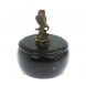Шкатулка круглая &amp;quot;Орел&amp;quot; из черного змеевика 10,5х10,5х13,5 см 129086