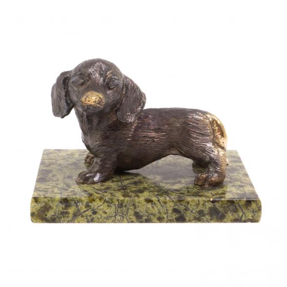 Статуэтка из бронзы &amp;quot;Такса&amp;quot; змеевик 126548