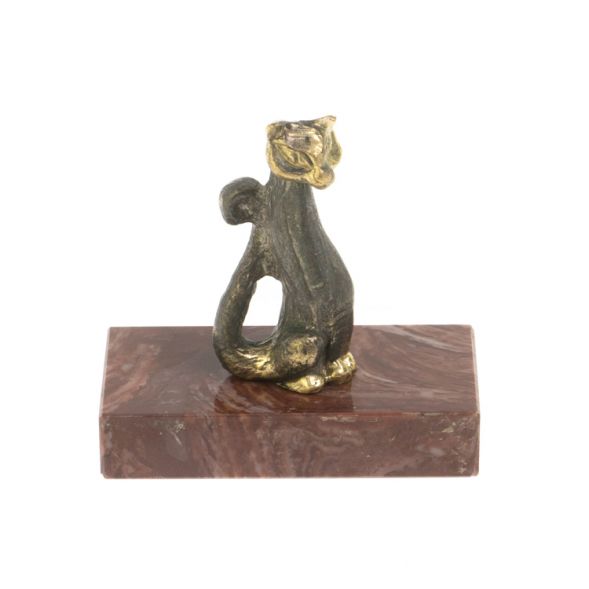 Статуэтка из бронзы на подставке из лемезита &amp;quot;Кошка&amp;quot; 128168