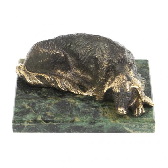 Статуэтка &amp;quot;Собака охотничья&amp;quot; из бронзы и змеевика 119956