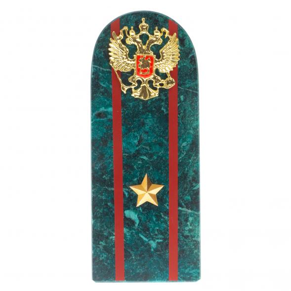 Сувенир погон &amp;quot;Майор МВД&amp;quot; камень змеевик 129012
