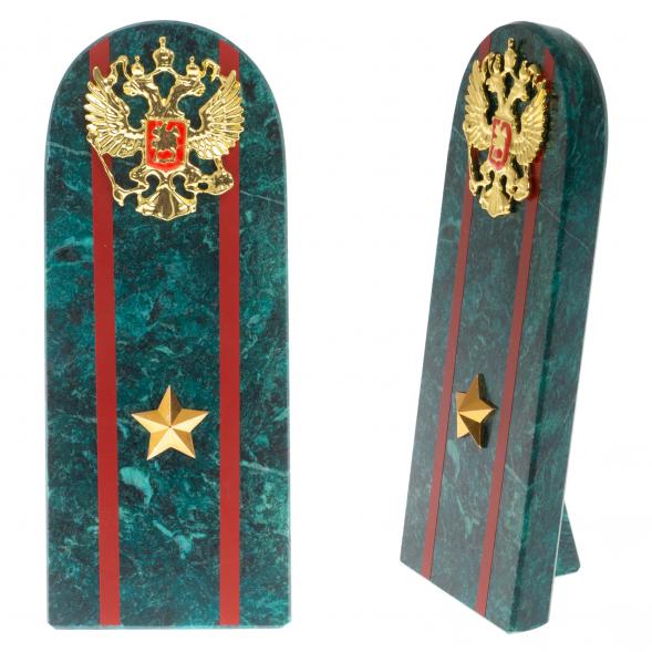 Сувенир погон &amp;quot;Майор МВД&amp;quot; камень змеевик 129012