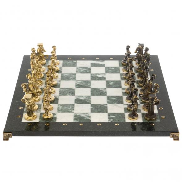 Шахматы &amp;quot;Римские&amp;quot; бронза доска 44х44 см шабровский змеевик 129662