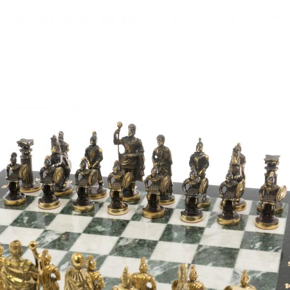 Шахматы &amp;quot;Римские&amp;quot; бронза доска 44х44 см шабровский змеевик 129662