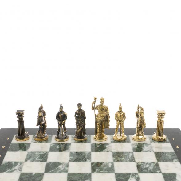 Шахматы &amp;quot;Римские&amp;quot; бронза доска 44х44 см шабровский змеевик 129662