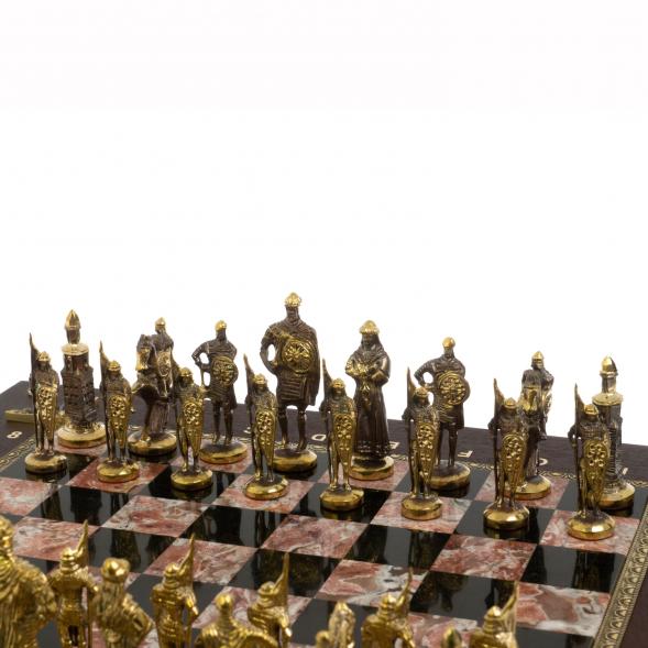 Подарочный шахматный ларец &amp;quot;Русь&amp;quot; камень креноид 130044