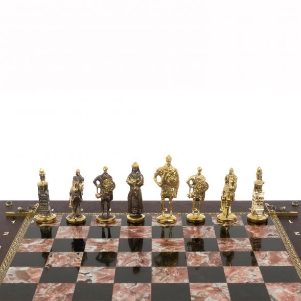 Подарочный шахматный ларец &amp;quot;Русь&amp;quot; камень креноид 130044