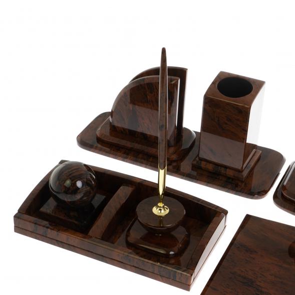 Письменный набор &amp;quot;Премиум&amp;quot; из натурального камня обсидиан - ВИП подарок начальнику на день рождения