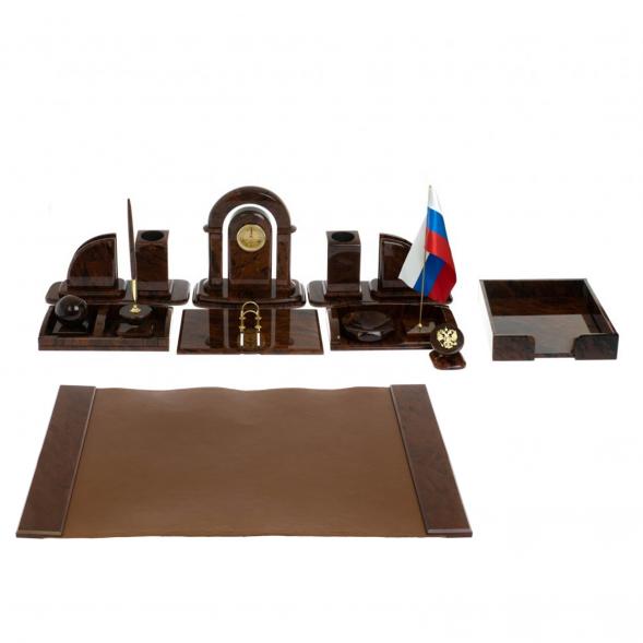 Письменный набор &amp;quot;Премиум&amp;quot; из натурального камня обсидиан - ВИП подарок начальнику на день рождения