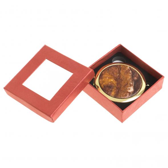 Зеркало круглое из камня авантюрин цвет золото 122776