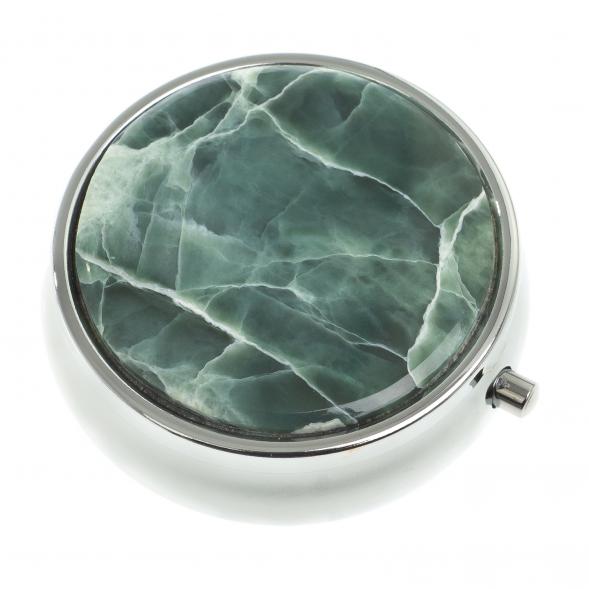 Таблетница на 3 отсека камень офит цвет серебро 123218