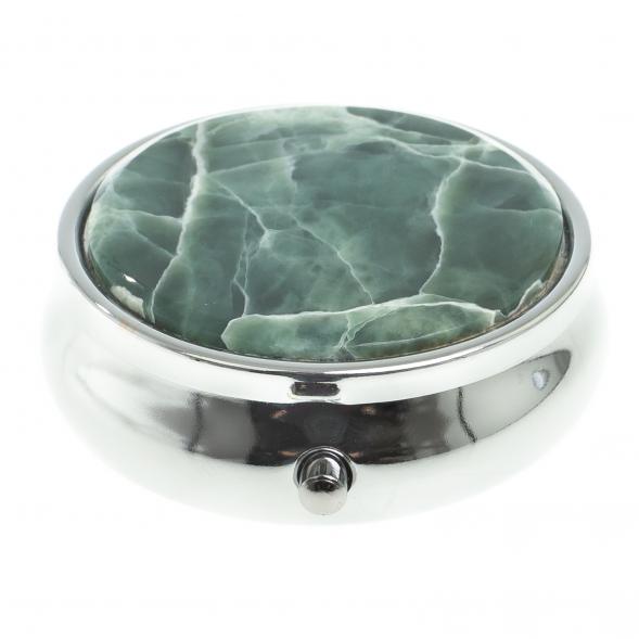 Таблетница на 3 отсека камень офит цвет серебро 123218