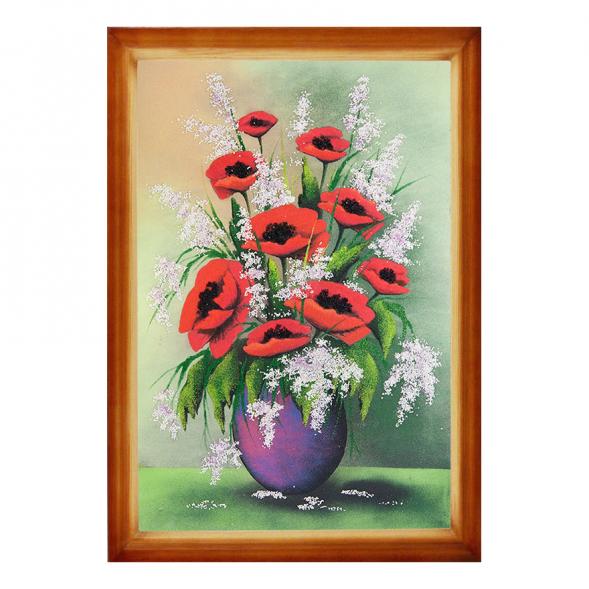 Натюрморт &amp;quot;Маки&amp;quot; багет дерево 46х66 см, каменная крошка 111686