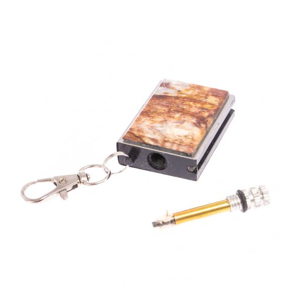 Брелок огниво &amp;quot;Вечная спичка&amp;quot; с накладкой из камня авантюрин 2,8х1,3х5 см 126697