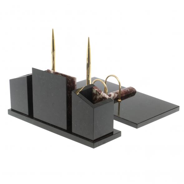 Письменный набор &amp;quot;Канцелярский&amp;quot; с часами из креноида 127478