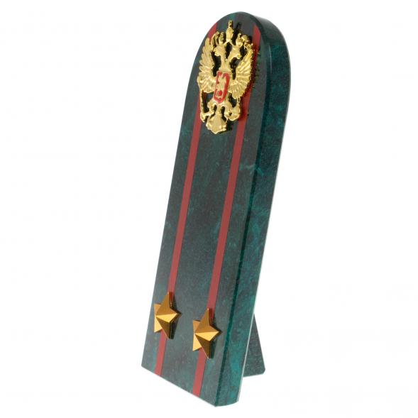 Сувенир погон &amp;quot;Подполковник МВД&amp;quot; камень змеевик 129013