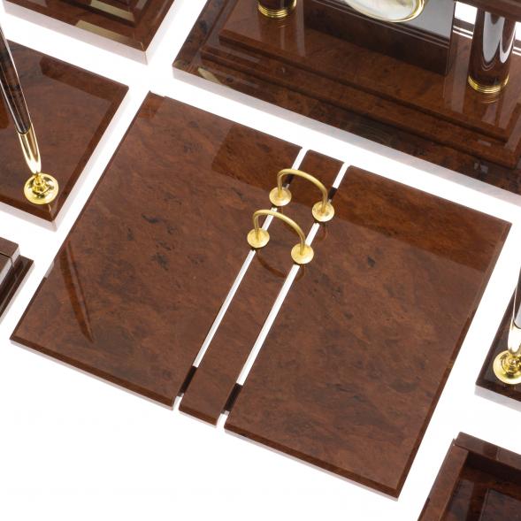 Настольный набор &amp;quot;Кабинетный&amp;quot; камень обсидиан коричневый 122214