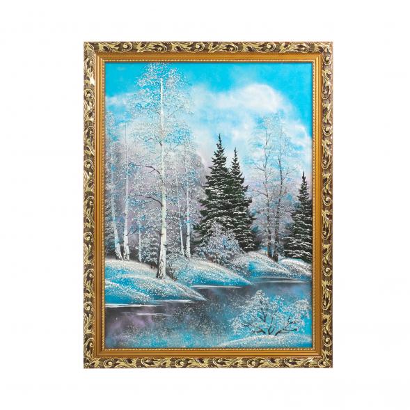 Картина из каменной крошки &amp;quot;Зимний пейзаж&amp;quot; багет 58х78 см 122572