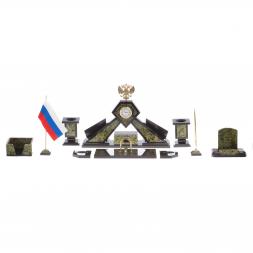 Письменный набор "Герб России" змеевик бронза