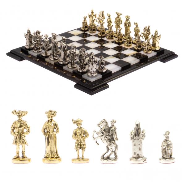 Шахматы &amp;quot;Средневековье&amp;quot; камень обсидиан оникс 42х42 см 125491