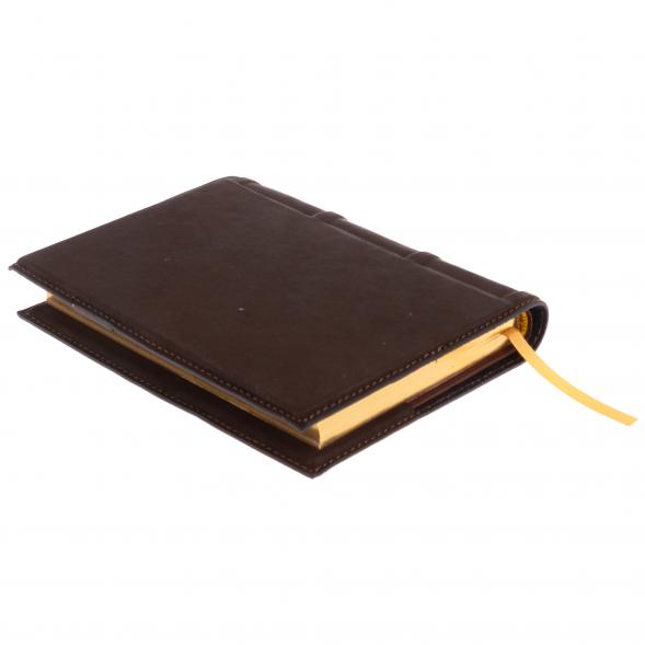 Ежедневник &amp;quot;Георгий Победоносец&amp;quot; А6 обложка из коричневой кожи Златоуст 126466