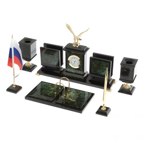 Письменный прибор &amp;quot;Орёл&amp;quot; из нефрита на ножках 127238