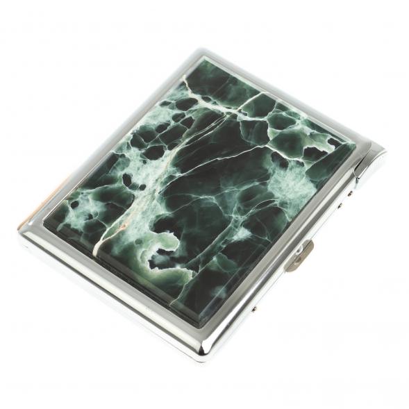 Портсигар на 10 сигарет с зажигалкой камень офит 123401