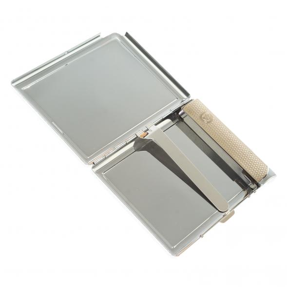 Портсигар на 10 сигарет с зажигалкой камень офит 123401