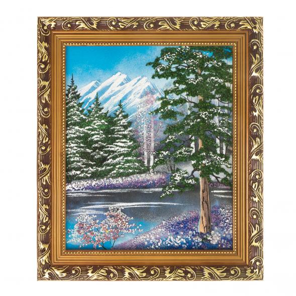 Картина &amp;quot;Зимний пейзаж&amp;quot; багет 31х36 см, каменная крошка 124121
