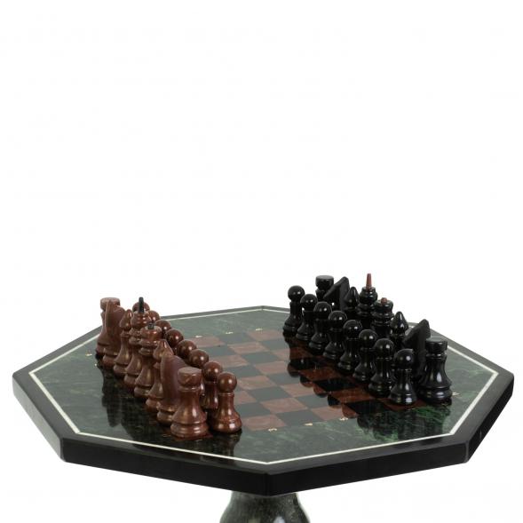 Шахматный стол змеевик лемезит 117825