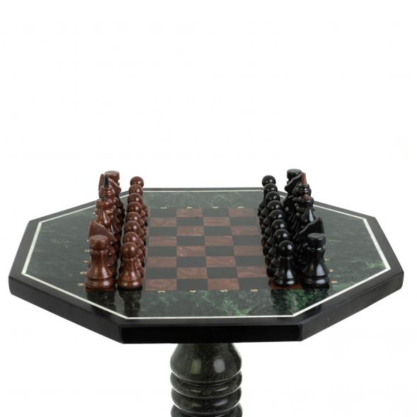 Шахматный стол змеевик лемезит 117825