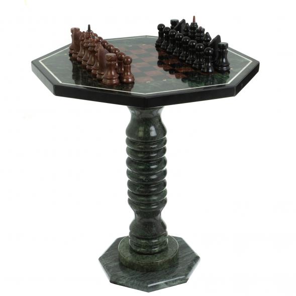 Шахматный стол змеевик лемезит 117825