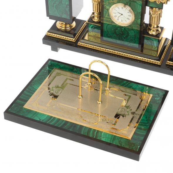 Письменный набор &amp;quot;Горный орел&amp;quot; из малахита Златоуст 127158