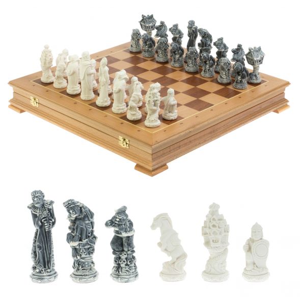 Шахматный ларец &amp;quot;Русские сказки&amp;quot; доска 49х49 см мрамолит / дерево 128425