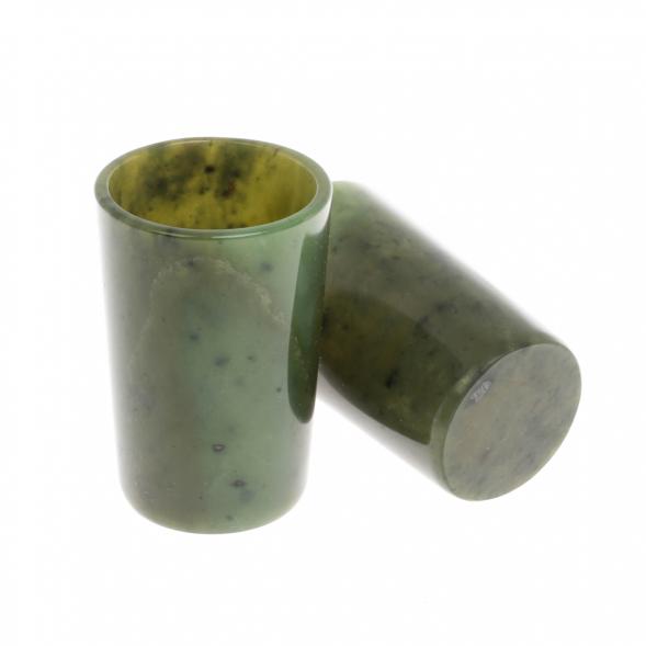 Набор стопок 2 шт из нефрита 4х4х6 см 129723