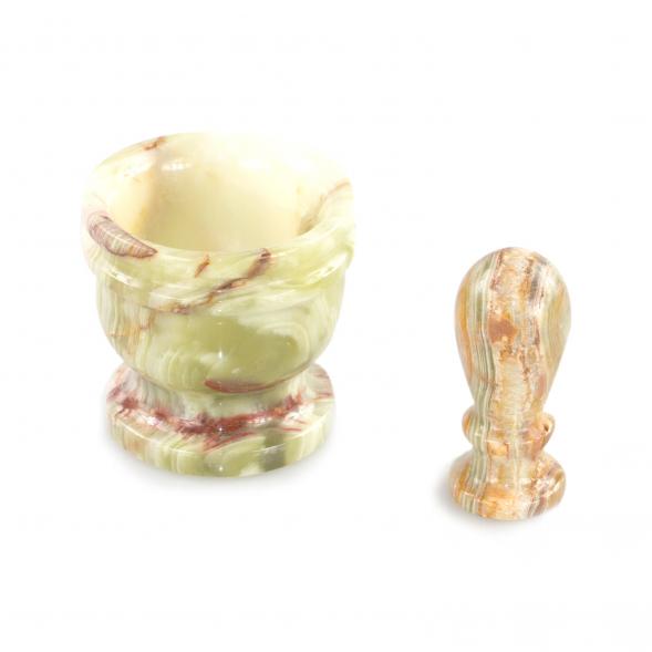 Ступка с пестиком из натурального оникса 7,5х10 см 100 мл (3) 121702