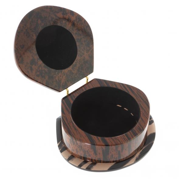 Шкатулка камень обсидиан коричневый &amp;quot;Ракушка&amp;quot; 14х12х6 см 122363