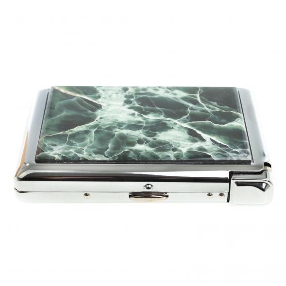 Портсигар на 20 сигарет с зажигалкой камень офит 123402