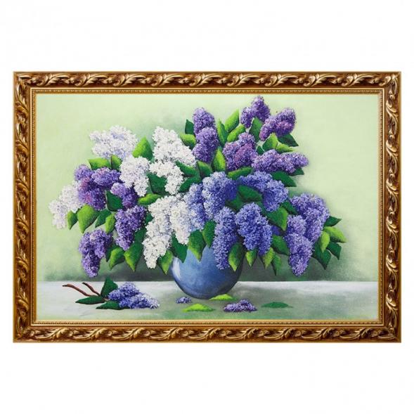 Картина из каменной крошки &amp;quot;Сирень в вазе&amp;quot; багет 46х66 см 111689