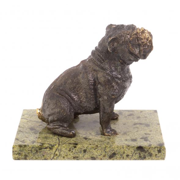 Статуэтка из бронзы &amp;quot;Бульдог&amp;quot; змеевик 126551