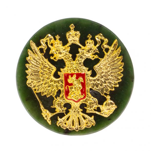 Настольная подставка из нефрита &amp;quot;Герб РФ&amp;quot; 8,5х2,5х8,5 см 126762