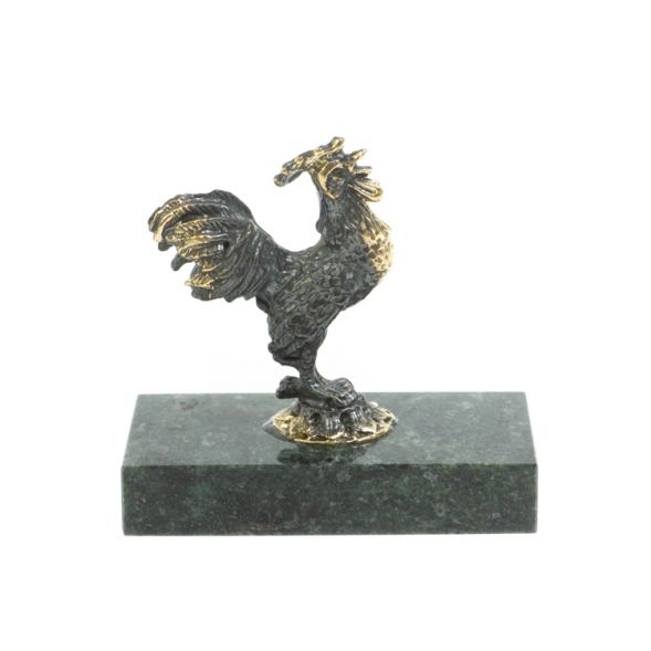 Статуэтка из бронзы и змеевика &amp;quot;Петушок&amp;quot; 128266