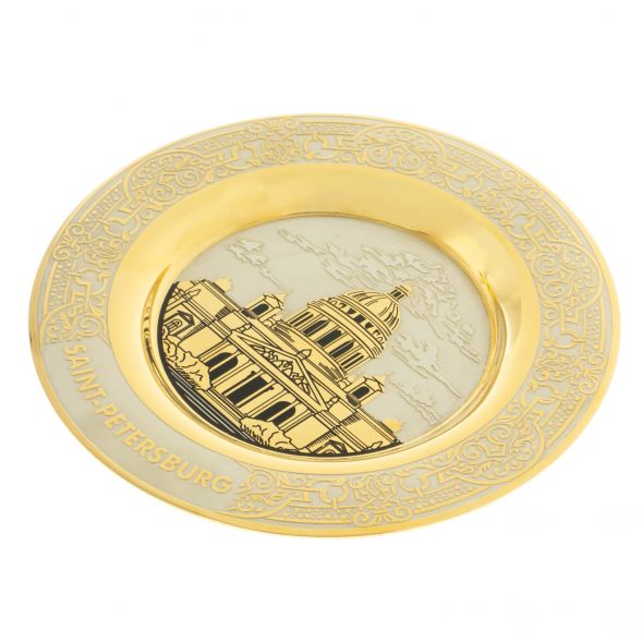 Тарелка с гравюрой &amp;quot;Исаекиевский собор. Санкт-Петербург&amp;quot; 12 см в подарочной упаковке Златоуст 128498
