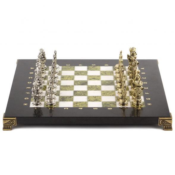 Шахматы сувенирные &amp;quot;Рыцари&amp;quot; доска 28х28 см змеевик мрамор 120771