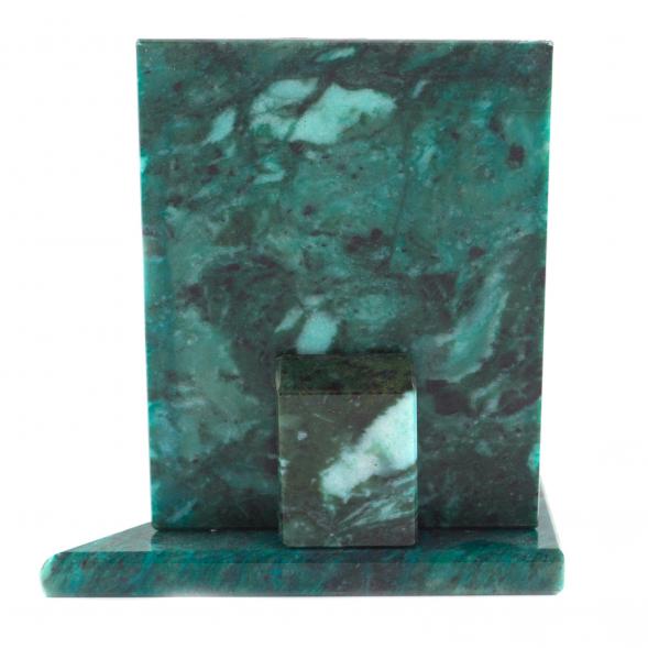 Икона с подсвечником Спиридон Тримифунтский из змеевика средняя 120979