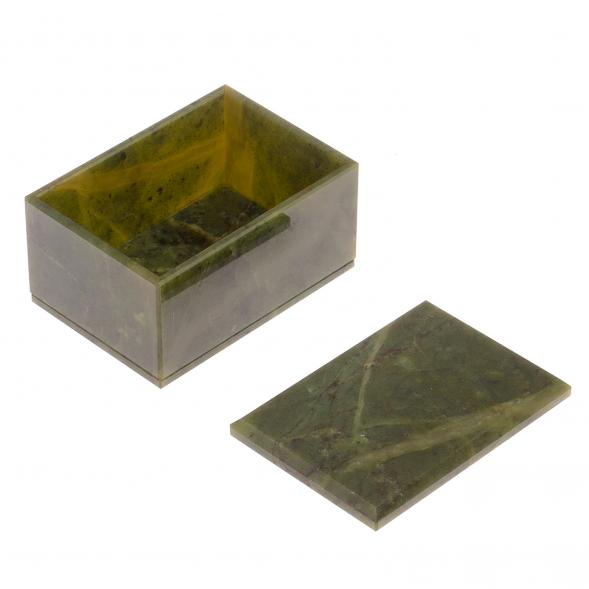 Шкатулка из натурального нефрита 10х7х5,5 см / подарочная шкатулка для хранения ювелирных украшений, бижутерии