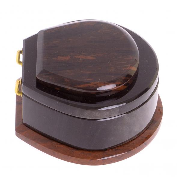 Шкатулка из камня обсидиан &amp;quot;Ракушка&amp;quot; 12х10х5,5 см 125796