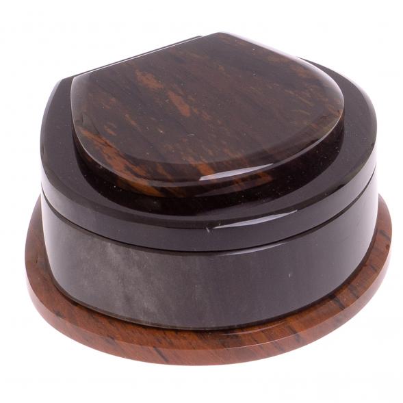 Шкатулка из камня обсидиан &amp;quot;Ракушка&amp;quot; 12х10х5,5 см 125796